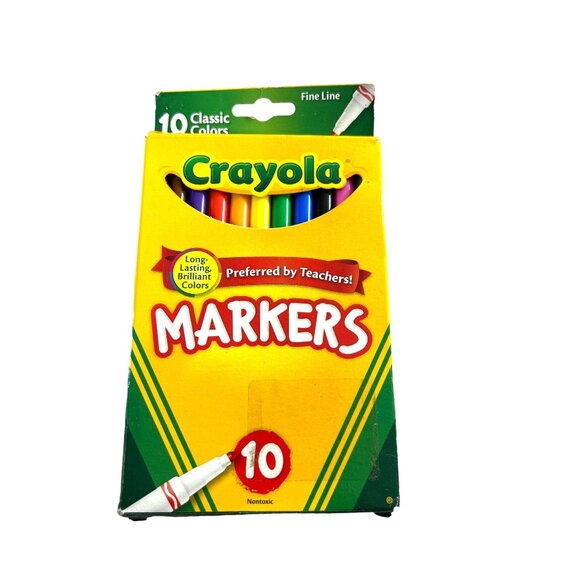 Crayola Markers For Kids Fine Line 10 Classic Colors New - Picture 1 of 4